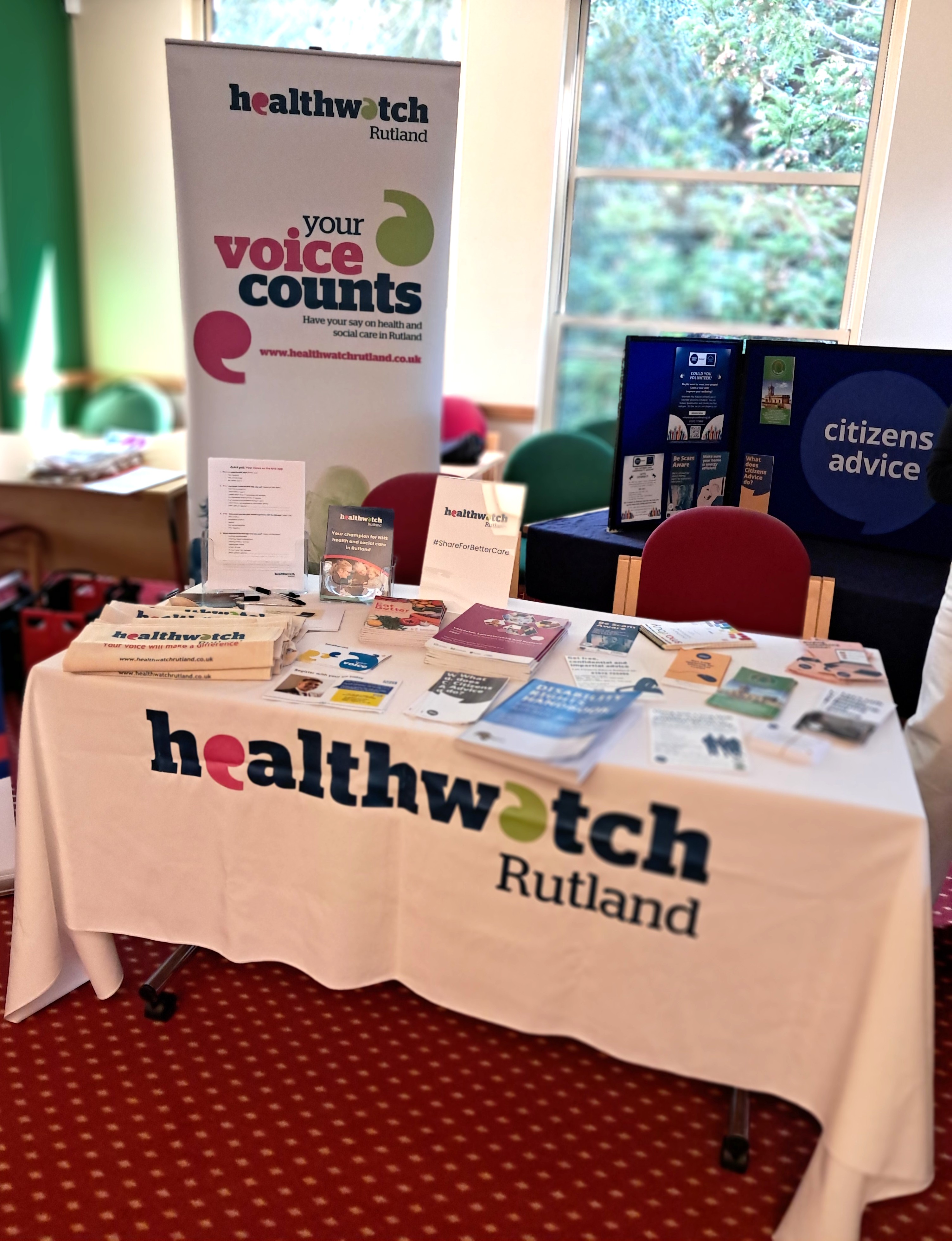 Healthwatch Rutland table at dementia event 220525