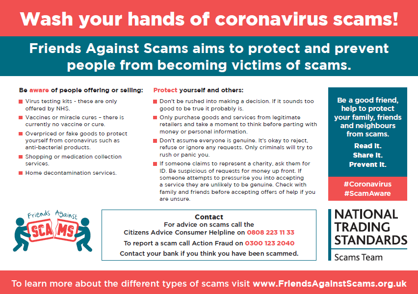 Coronavirus scam infographic