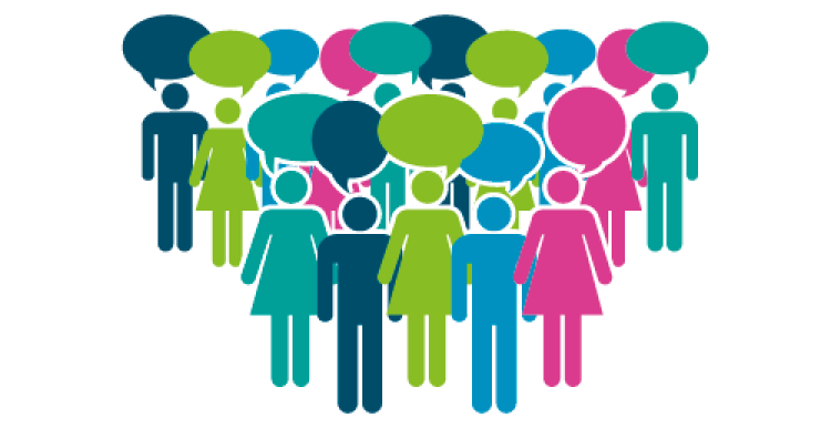 Group of people talking infographic