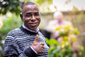 Man with thumbs up