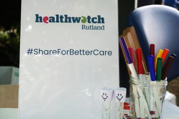 Healthwatch Rutland table at family event