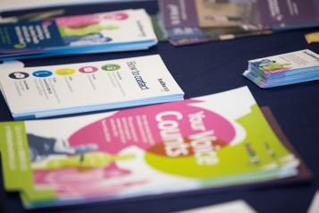 Healthwatch leaflets on the a table