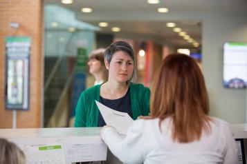 woman at reception