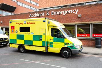 Ambulance outside Accident and Emergency