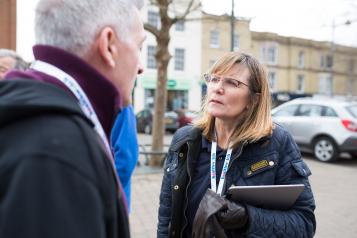 Healthwatch volunteer talking